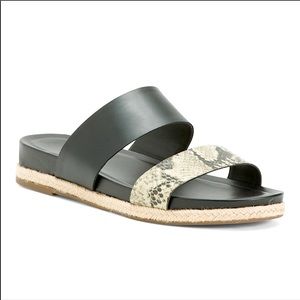 Franco Sarto Snake Print Espadrille Slide Sandals